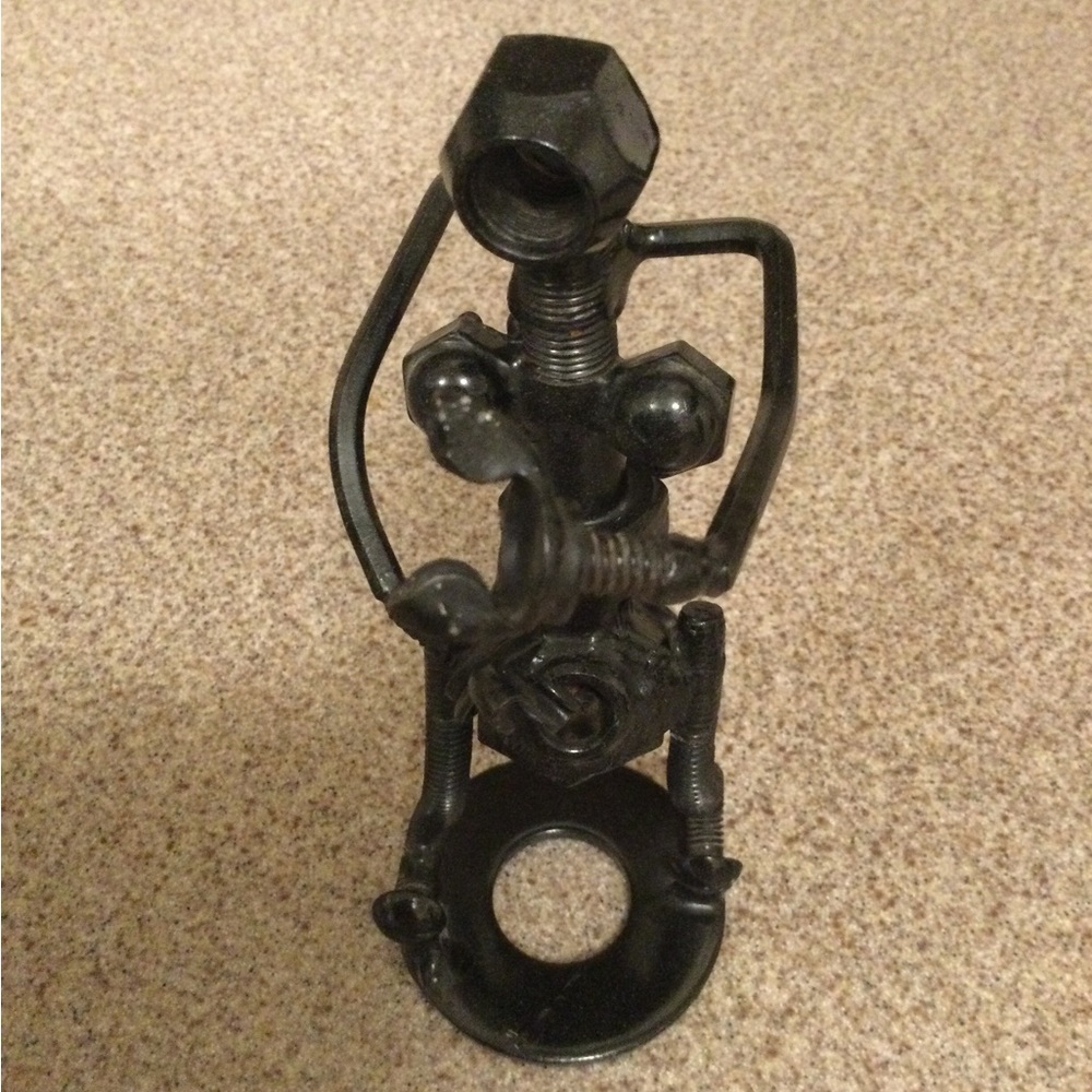 Industrial Black Metal Sculpture